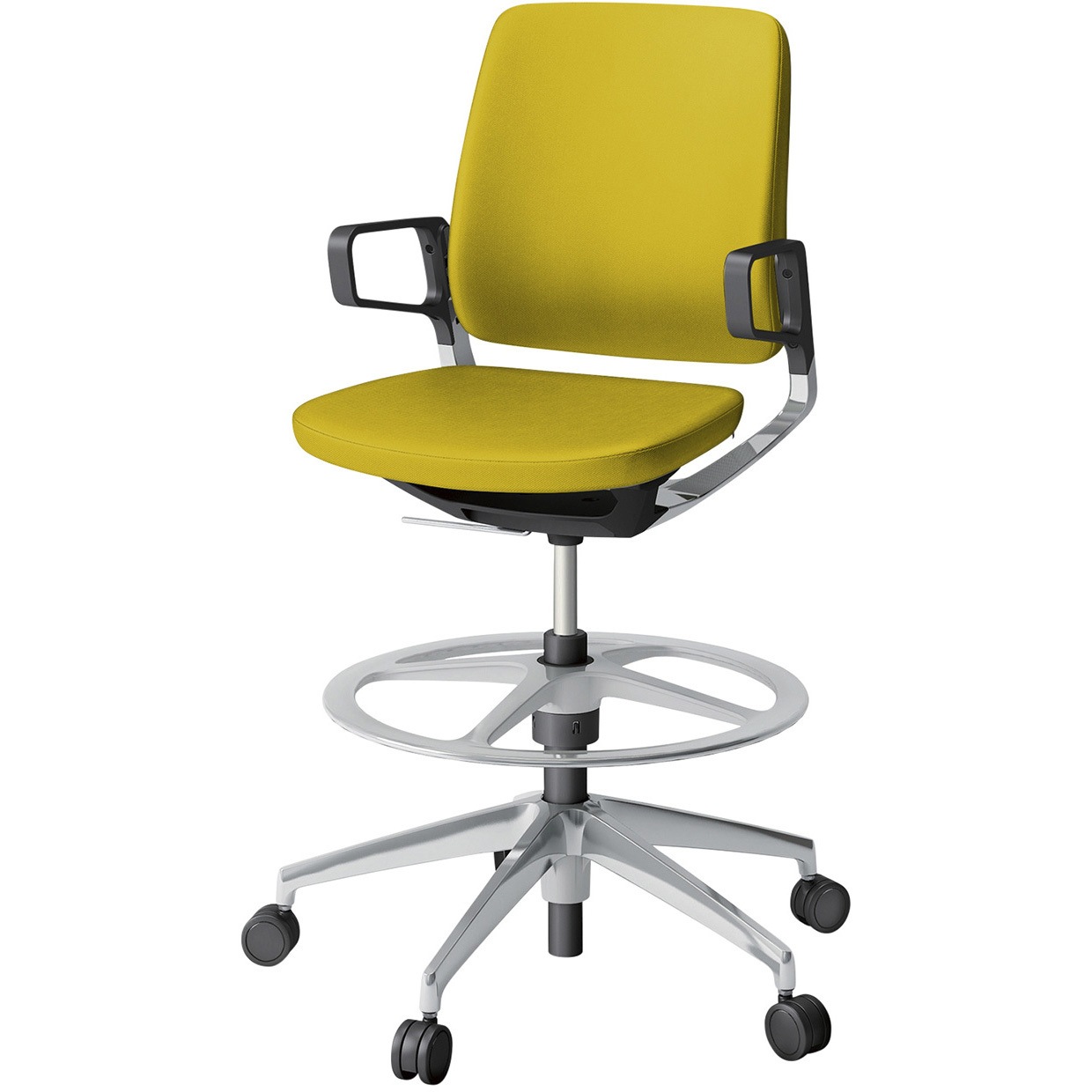 KG-526PVP-Z9U5 レヴィチェア ハイポジションタイプ 樹脂肘 アルミミラー脚 抗菌布地(PV)<配送時組立サービス付> 1台 イトーキ 【通販モノタロウ】