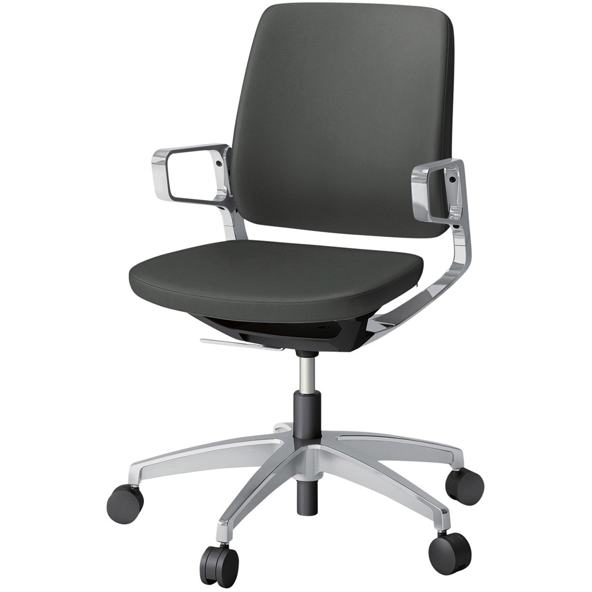 KG-525PVM-Z9C3 レヴィチェア ローバック アルミ塗装肘 アルミミラー脚 抗菌布地(PV)ウレタンキャスター<配送時組立サービス付> 1台 イトーキ 【通販モノタロウ】 58,188円