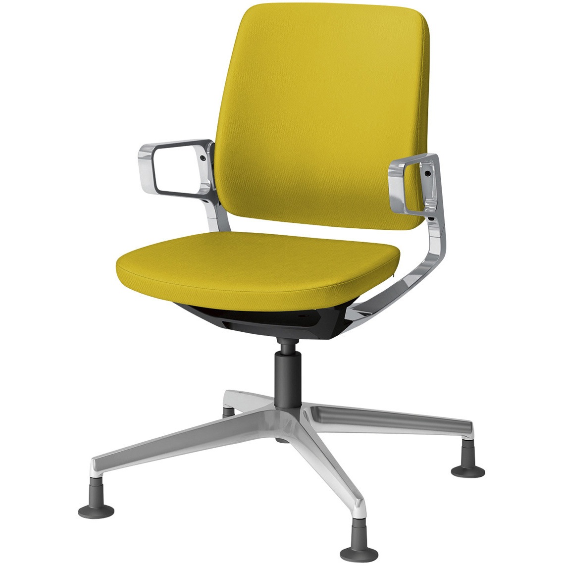 KG-545PV-Z9U5 レヴィチェア ローバック アルミミラー肘 アルミミラー4本脚  抗菌布地(PV)グライド付<配送時組立サービス付> 1台 イトーキ 【通販モノタロウ】