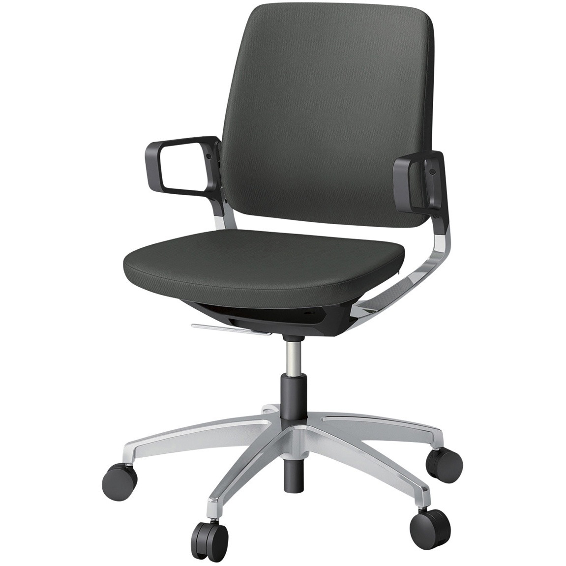 KG-526PVM-Z9C3 レヴィチェア ローバック 樹脂肘 アルミミラー脚 抗菌布地(PV)ウレタンキャスター<配送時組立サービス付> 1台 イトーキ 【通販モノタロウ】 51,588円