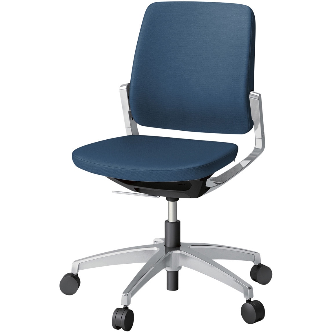 KG-520PVM-Z9N3 レヴィチェア ローバック 肘なし アルミミラー脚 抗菌布地(PV) ウレタンキャスター<配送時組立サービス付> 1台 イトーキ 【通販モノタロウ】