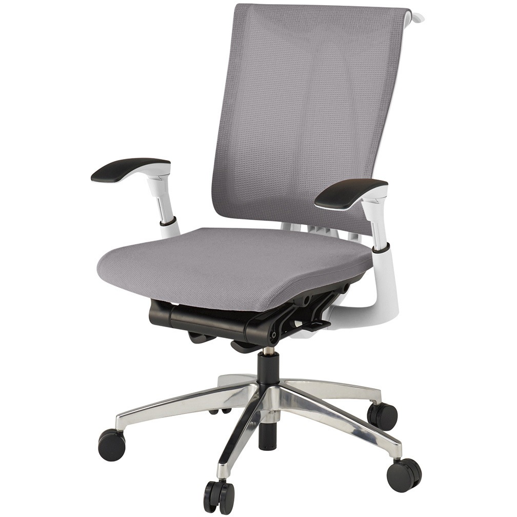 KF-577JBHZWW6 セレーオ チェア メッシュバック 可動肘 ハンガー アルミ脚<配送時組立サービス付> イトーキ ホワイト 高さ990mm幅640mm奥行680mm  KF-577JBHZWW6