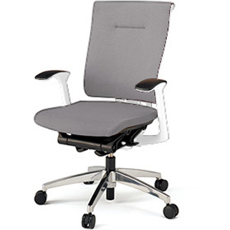 KF-585GS-ZWW6 セレーオ チェア クロスバック 固定肘 アルミミラー脚<配送時組立サービス付> イトーキ ホワイト 高さ980mm幅660mm奥行635mm  KF-585GS-ZWW6