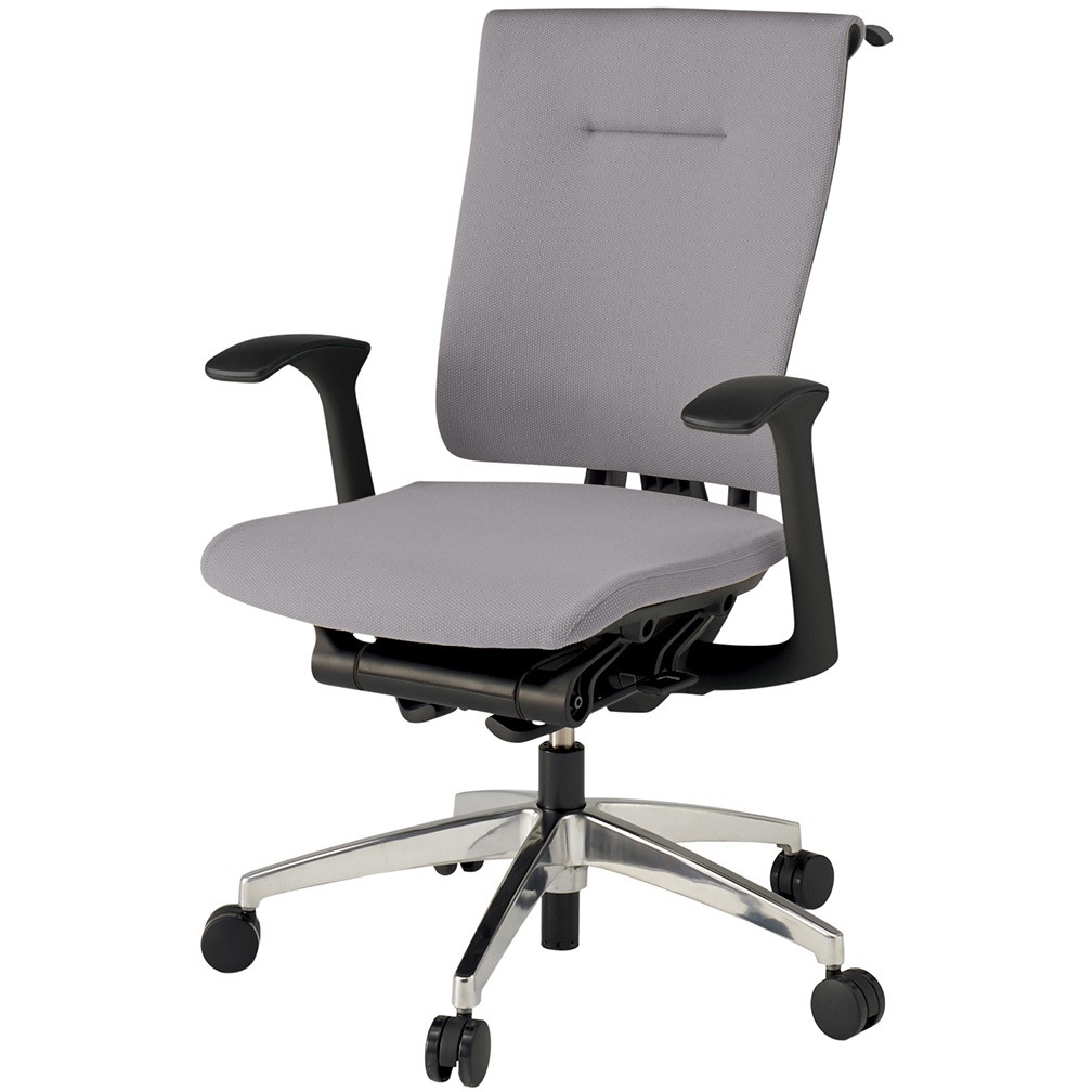 KF-585GSHZTW6 セレーオ チェア クロスバック 固定肘 ハンガー アルミミラー脚<配送時組立サービス付> イトーキ ホワイト 高さ990mm幅660mm奥行680mm  KF-585GSHZTW6