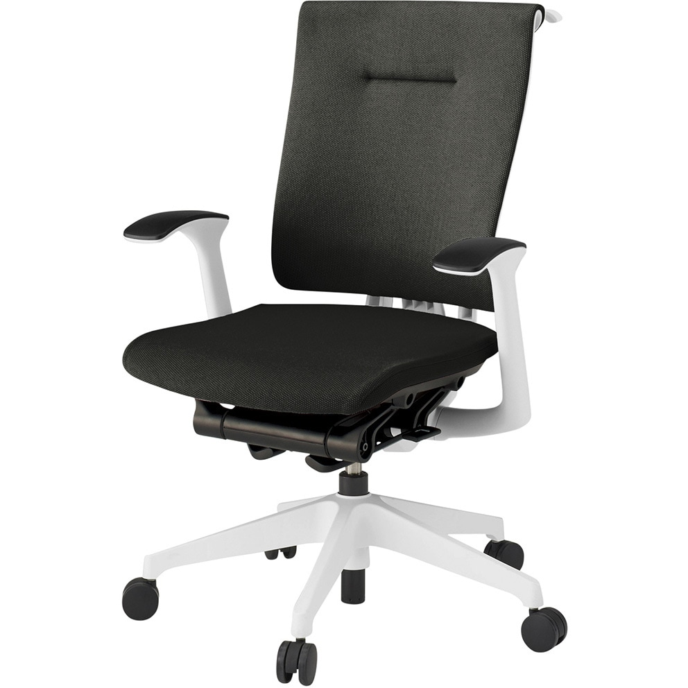 KF-585GSH1WWT1 セレーオ チェア クロスバック 固定肘 ハンガー 樹脂脚<配送時組立サービス付> イトーキ ホワイト 高さ990mm幅660mm奥行680mm  KF-585GSH1WWT1