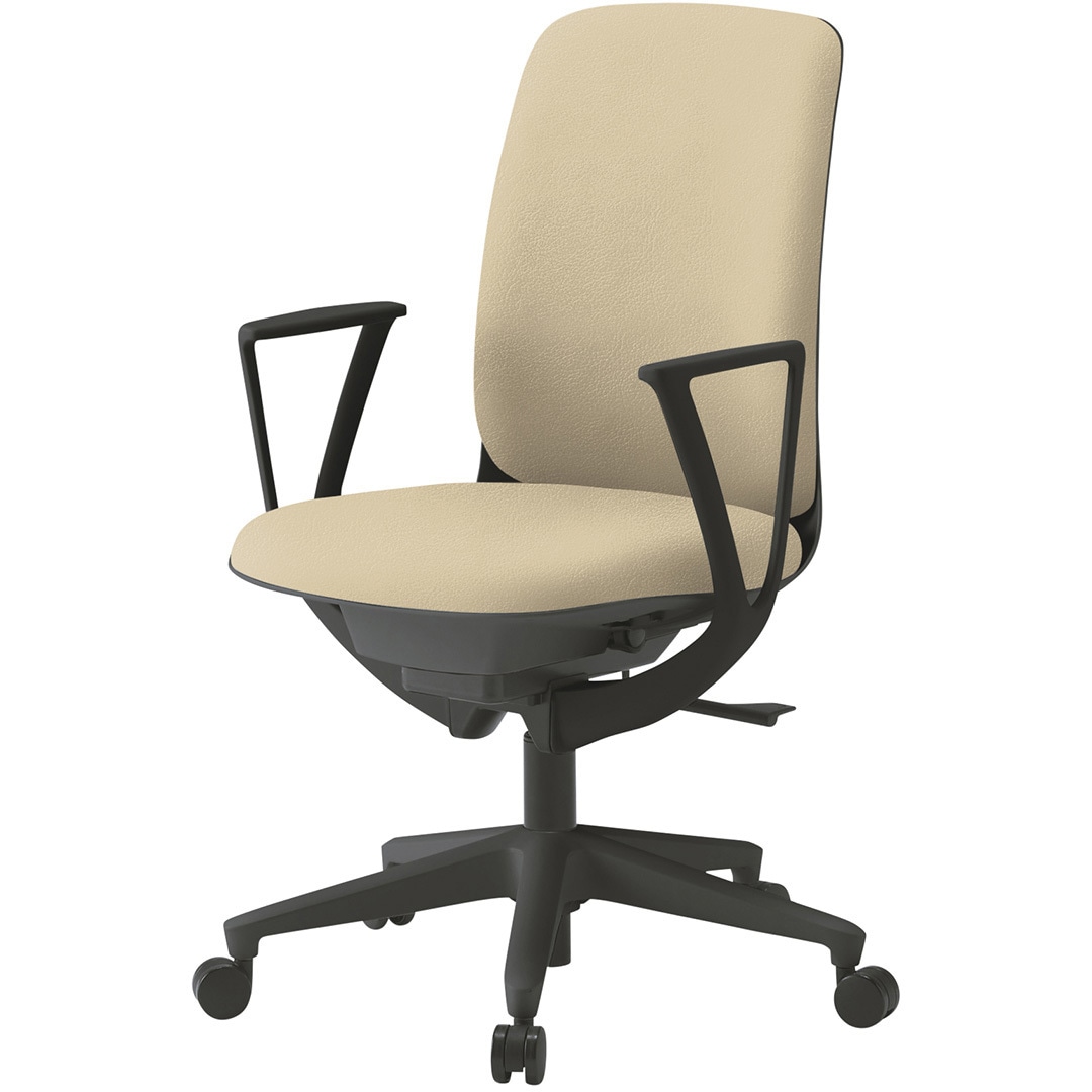 KJ-316DLM-T1K6 トルテUチェア ハイバック 固定肘 ビニールレザーDL ウレタンキャスター<配送時組立サービス付> 1台 イトーキ 【通販モノタロウ】