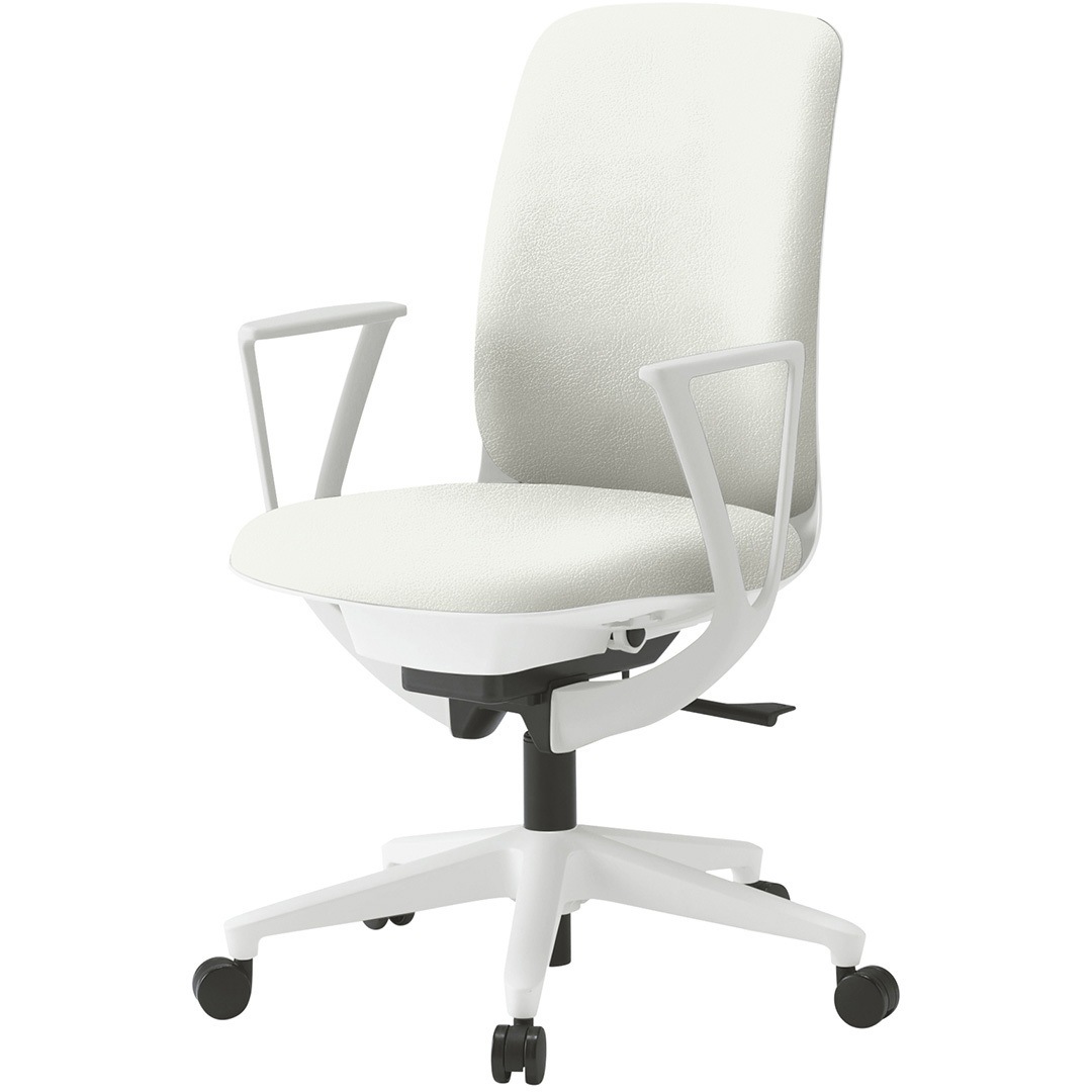 KJ-316DL-W9C8 トルテUチェア ハイバック 固定肘 ビニールレザーDL ナイロンキャスター<配送時組立サービス付> 1台 イトーキ 【通販モノタロウ】