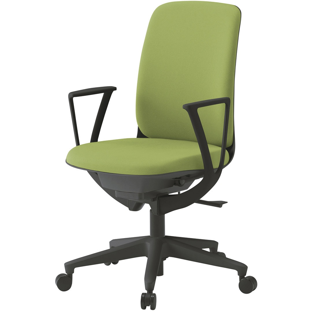 KJ-316PV-T1Q7 トルテUチェア ハイバック 肘付 布地PV ナイロンキャスター<配送時組立サービス付> イトーキ ブラック 高さ865mm幅540mm奥行560mm  KJ-316PV-T1Q7