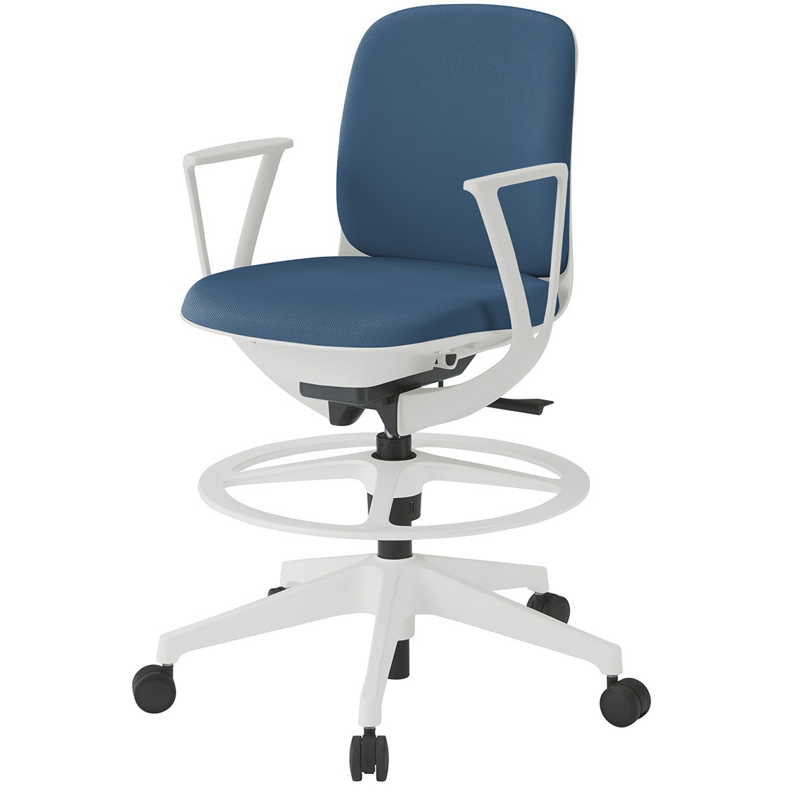 KJ-326PVP-W9N3 トルテUチェア ハイポジションタイプ 固定肘 布地PV<配送時組立サービス付> イトーキ ホワイト 高さ995mm幅540mm奥行530mm  KJ-326PVP-W9N3