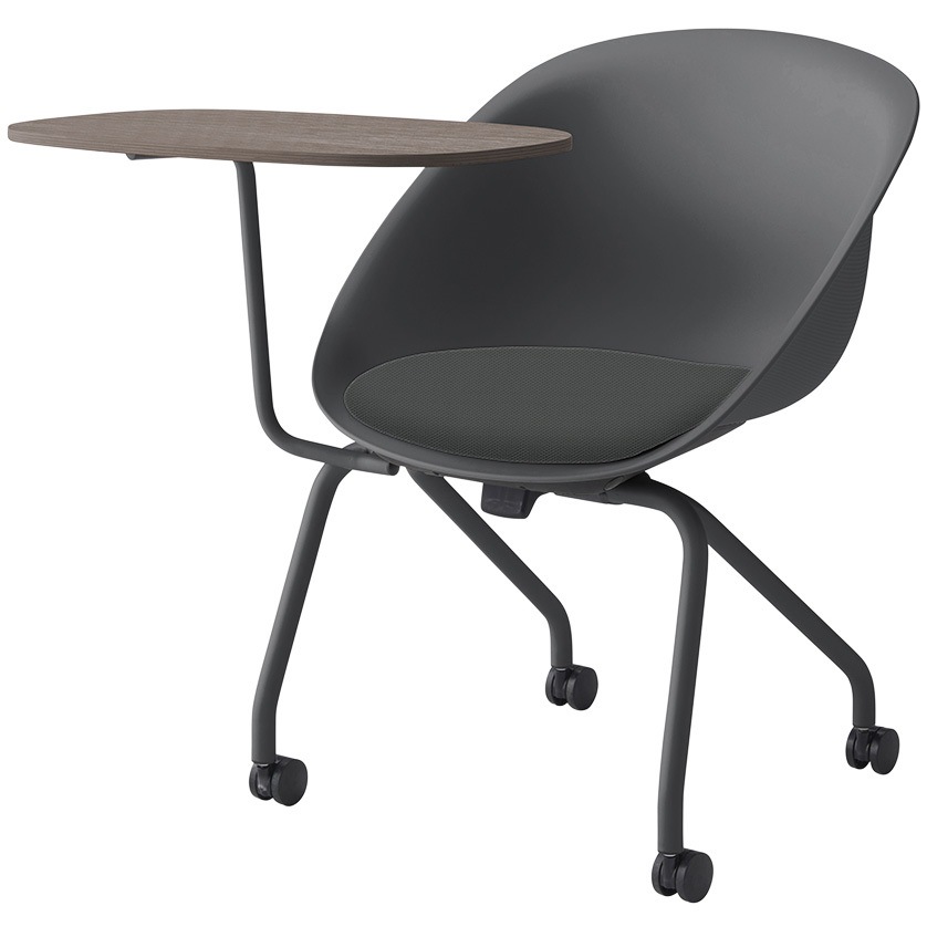 KLD922PV1C3C321 ワンチェア テーブル付 ネスティングタイプ 座クッション 布地PV<配送時組立サービス付> イトーキ ダークグレー   KLD922PV1C3C321