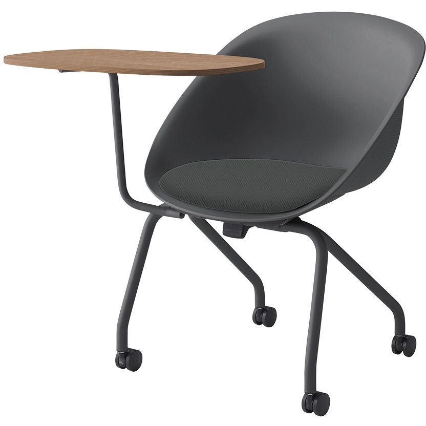 KLD922PV1C3C322 ワンチェア テーブル付 ネスティングタイプ 座クッション 布地PV<配送時組立サービス付> イトーキ ダークグレー   KLD922PV1C3C322