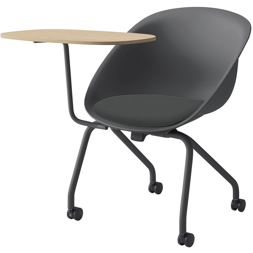 KLD922PV1C3C326 ワンチェア テーブル付 ネスティングタイプ 座クッション 布地PV<配送時組立サービス付> イトーキ ダークグレー   KLD922PV1C3C326