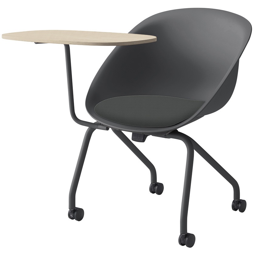 KLD922PV1C3C327 ワンチェア テーブル付 ネスティングタイプ 座クッション 布地PV<配送時組立サービス付> イトーキ ダークグレー   KLD922PV1C3C327