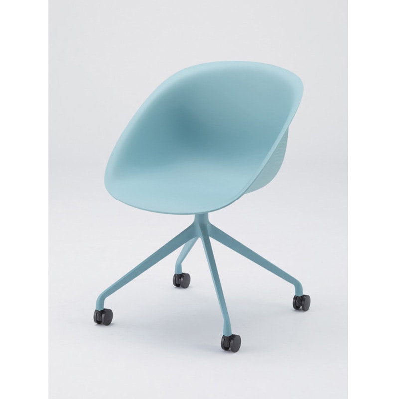 KLD-9751-S5 ワンチェア 回転脚タイプ ヌードシェル<配送時組立サービス付> イトーキ ミストブルー色 高さ770mm幅545mm奥行565mm  KLD-9751-S5