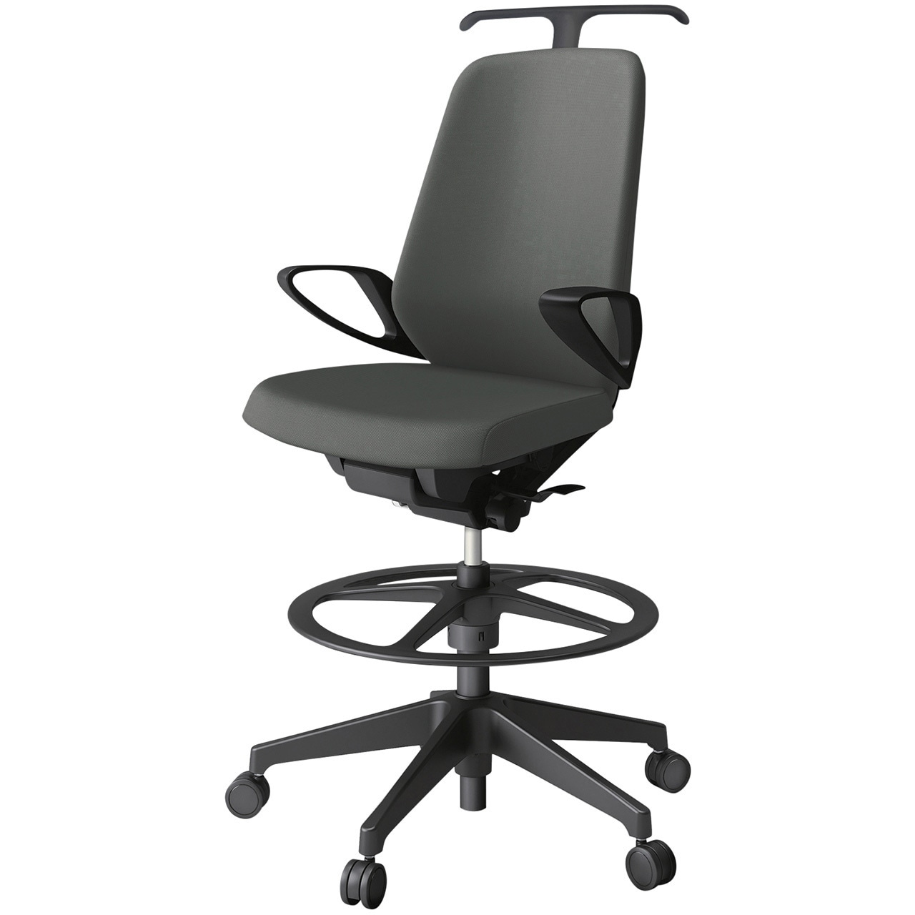 KJ-116PVHP-T1C3 ノートチェア ハイポジションタイプ ハイバック 固定肘 ハンガー ランバーサポート付 クロスPV 樹脂脚<配送時組立サービス付> 1台 イトーキ 【通販モノタロウ】