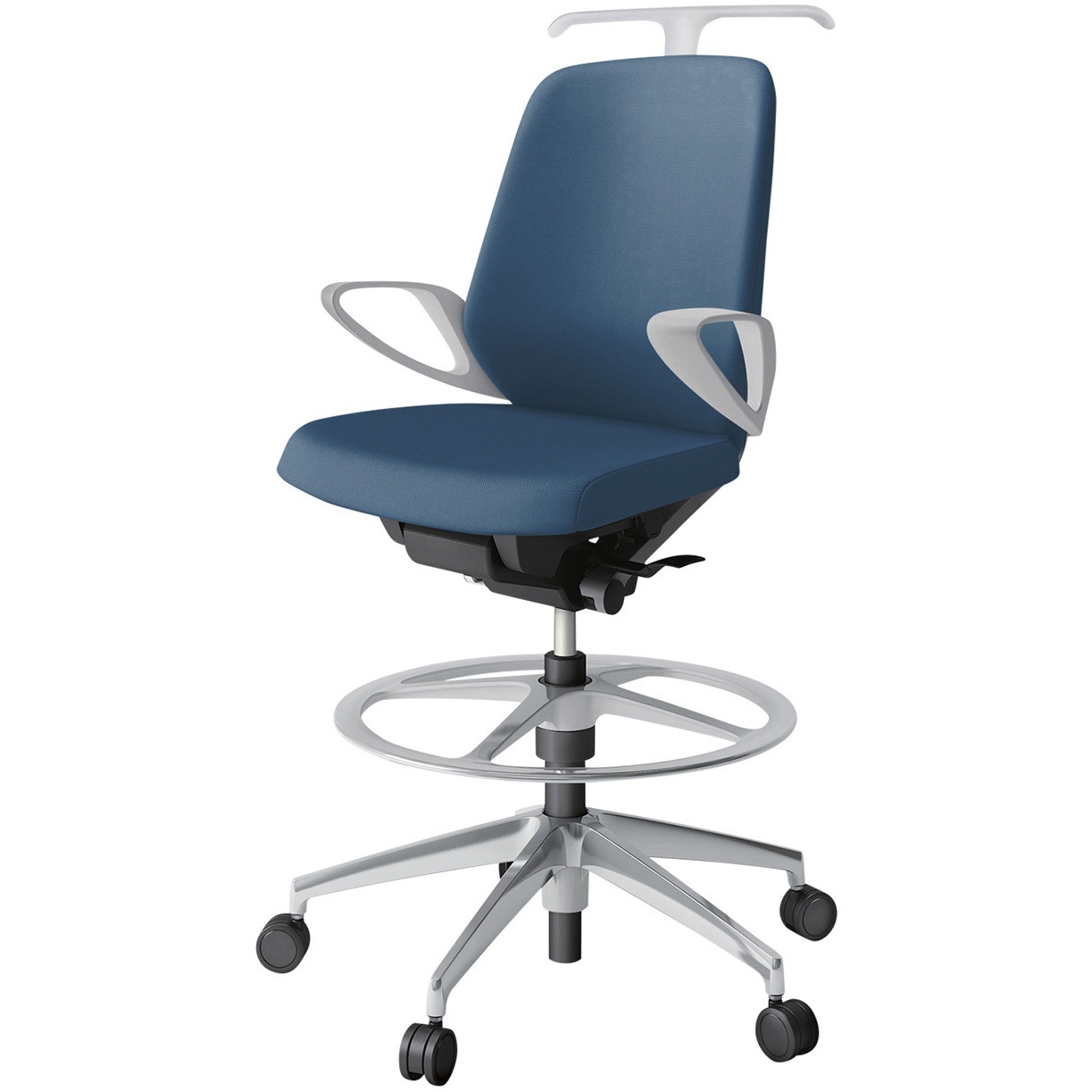 KJ-126PVHP-ZNN3 ノートチェア ハイポジションタイプ ローバック 固定肘 ハンガー ランバーサポート付 クロスPV アルミ脚<配送時組立サービス付> 1台 イトーキ 【通販モノタロウ】