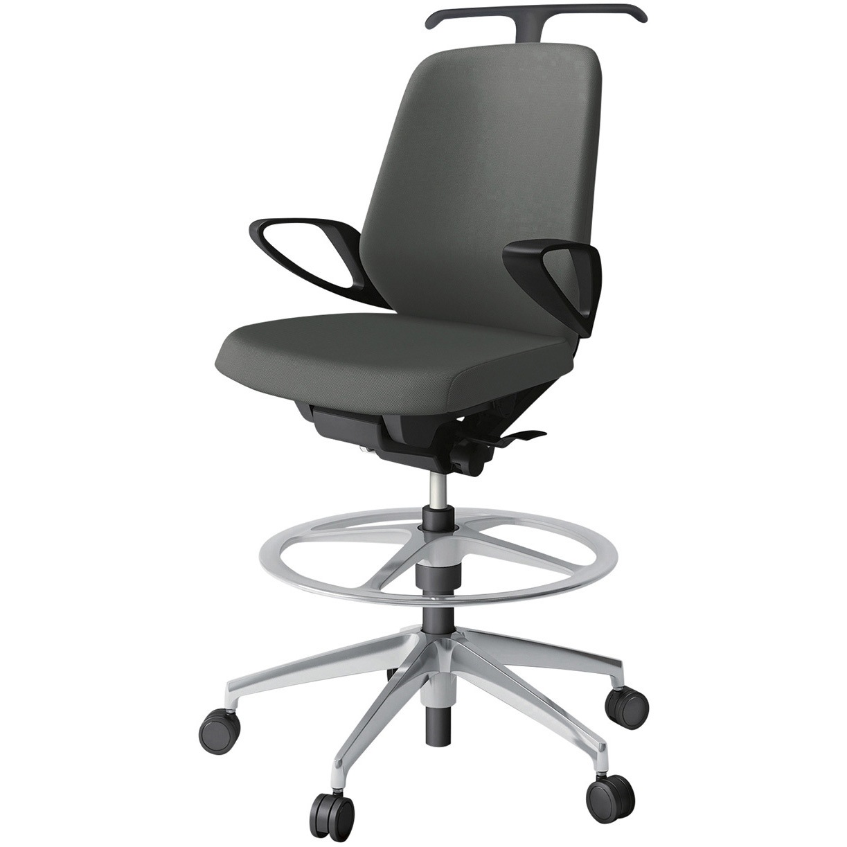 KJ-126PVHP-ZTC3 ノートチェア ハイポジションタイプ ローバック 固定肘 ハンガー ランバーサポート付 クロスPV アルミ脚<配送時組立サービス付> 1台 イトーキ 【通販モノタロウ】