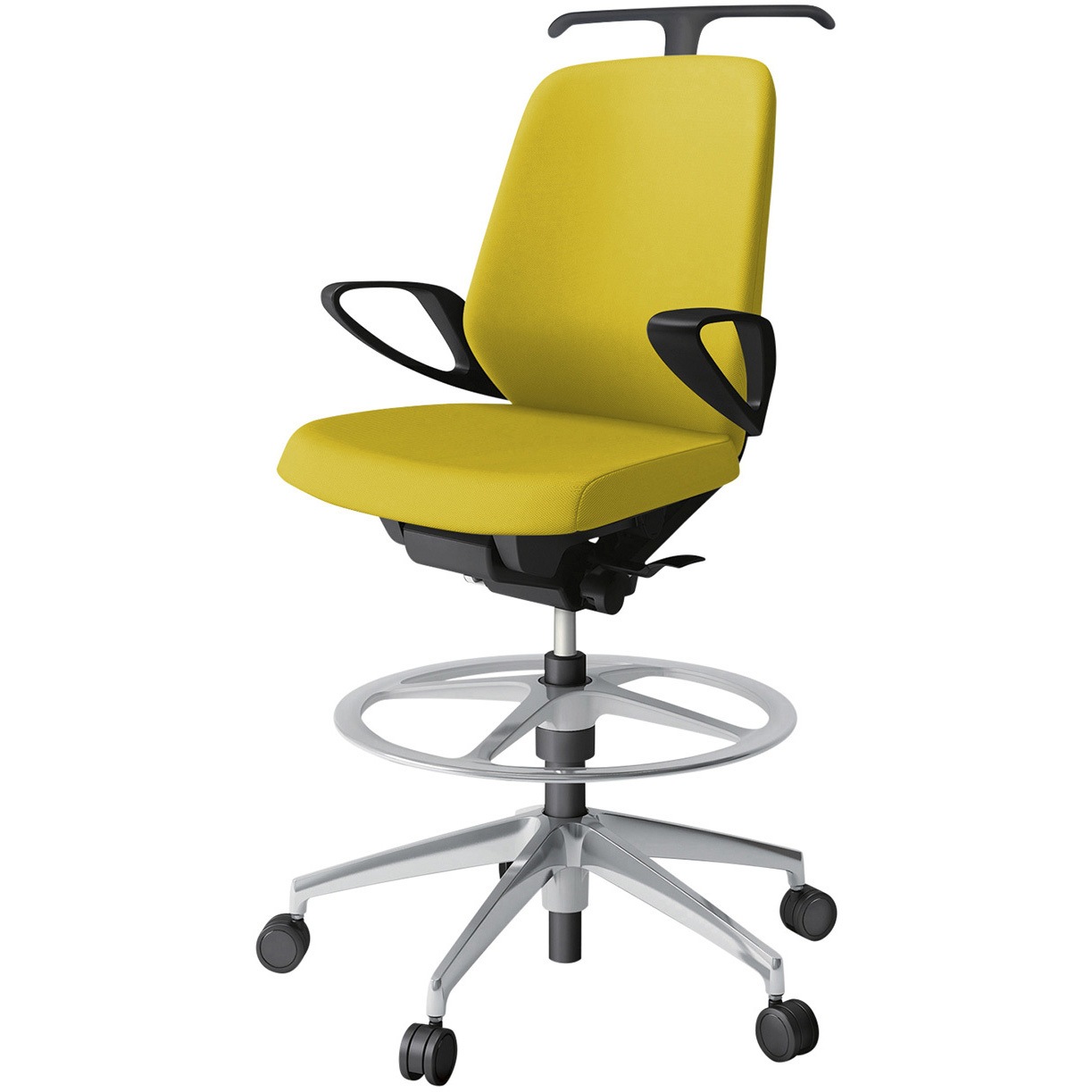 KJ-126PVHP-ZTU5 ノートチェア ハイポジションタイプ ローバック 固定肘 ハンガー ランバーサポート付 クロスPV アルミ脚<配送時組立サービス付> 1台 イトーキ 【通販モノタロウ】