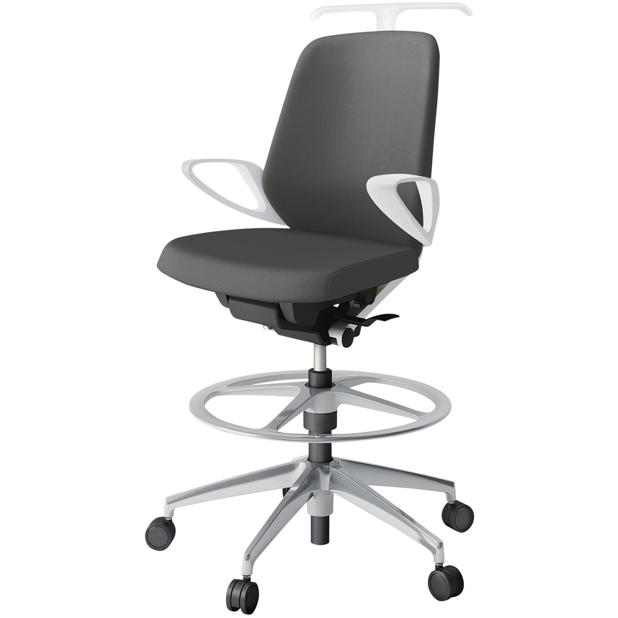 KJ-126PVHP-ZWC3 ノートチェア ハイポジションタイプ ローバック 固定肘 ハンガー ランバーサポート付 クロスPV アルミ脚<配送時組立サービス付> 1台 イトーキ 【通販モノタロウ】