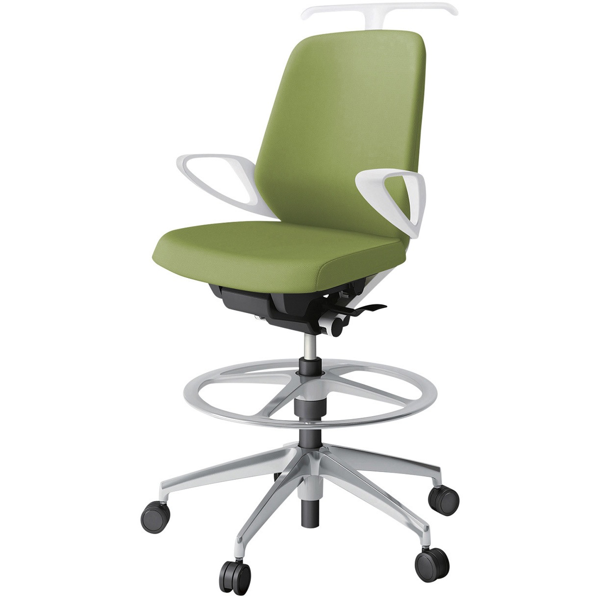 KJ-126PVHP-ZWQ7 ノートチェア ハイポジションタイプ ローバック 固定肘 ハンガー ランバーサポート付 クロスPV アルミ脚<配送時組立サービス付> 1台 イトーキ 【通販モノタロウ】