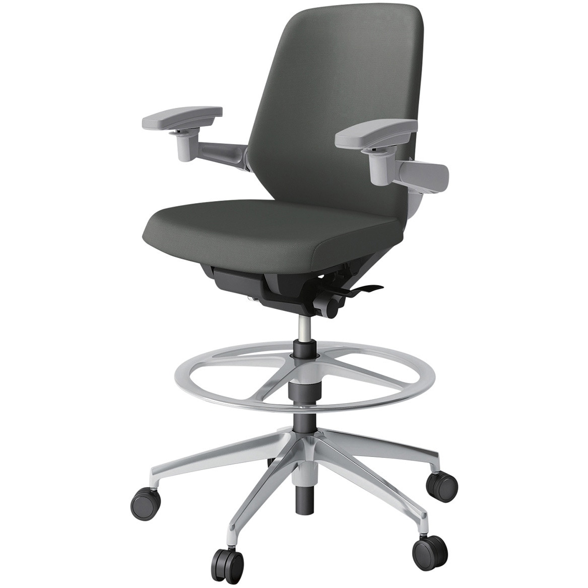 KJ-127PVP1ZNC3 ノートチェア ハイポジションタイプ ローバック 可動肘 ランバーサポート付 クロスPV アルミ脚<配送時組立サービス付> 1台 イトーキ 【通販モノタロウ】