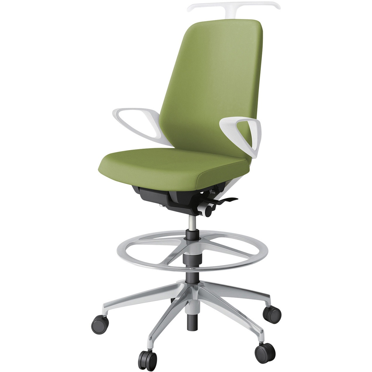 KJ-136PVHP-ZWQ7 ノートチェア ハイポジションタイプ ハイバック 固定肘 ハンガー ランバーサポートなし クロスPV アルミ脚<配送時組立サービス付> 1台 イトーキ 【通販モノタロウ】