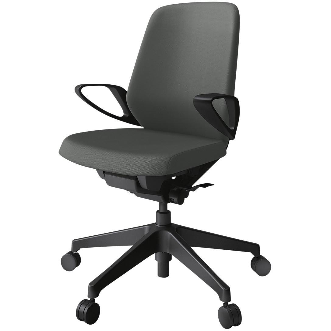 KJ-146PV-T1C3 ノートチェア ローバック 固定肘 ランバーサポートなし クロスPV ナイロンキャスター<配送時組立サービス付> 1台 イトーキ 【通販モノタロウ】