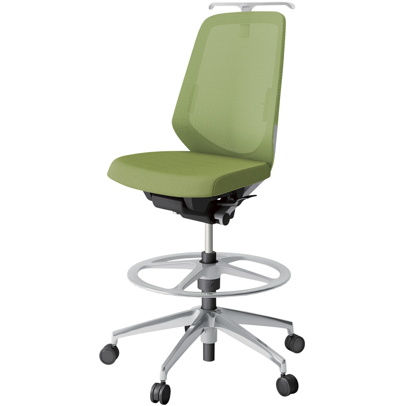 KJ-150JVHP-ZNQ7 ノートチェア ハイポジションタイプ ハイバック 肘なし ハンガー ランバーサポート付 メッシュJV アルミ脚<配送時組立サービス付> 1台 イトーキ 【通販モノタロウ】