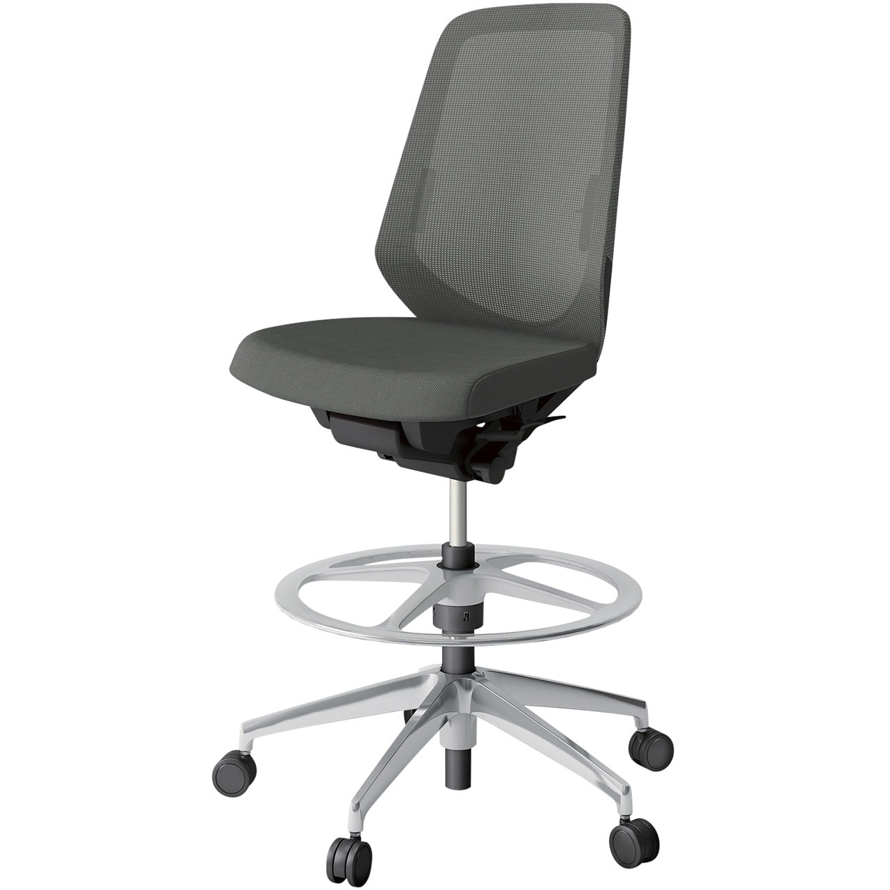 KJ-150JVP-ZTC3 ノートチェア ハイポジションタイプ ハイバック 肘なし ランバーサポート付 メッシュJV アルミ脚<配送時組立サービス付> 1台 イトーキ 【通販モノタロウ】