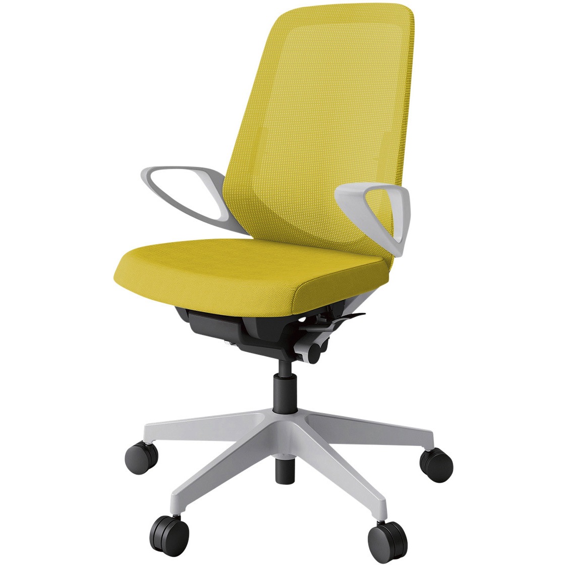 KJ-156JV-GNU5 ノートチェア ハイバック 固定肘 ランバーサポート付 メッシュJV ナイロンキャスター<配送時組立サービス付> 1台 イトーキ 【通販モノタロウ】