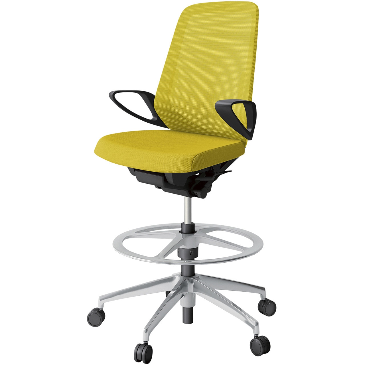 KJ-156JVP-ZTU5 ノートチェア ハイポジションタイプ ハイバック 固定肘 ランバーサポート付 メッシュJV アルミ脚<配送時組立サービス付> 1台 イトーキ 【通販モノタロウ】