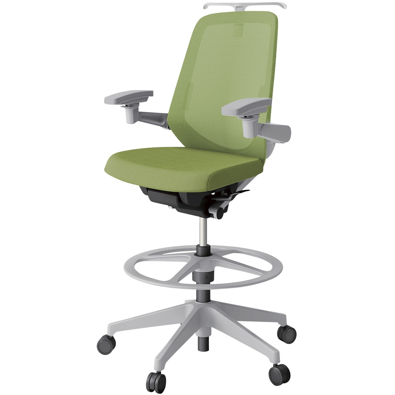 KJ-157JVHP1GNQ7 ノートチェア ハイポジションタイプ ハイバック 可動肘 ハンガー ランバーサポート付 メッシュJV 樹脂脚<配送時組立サービス付> 1台 イトーキ 【通販モノタロウ】