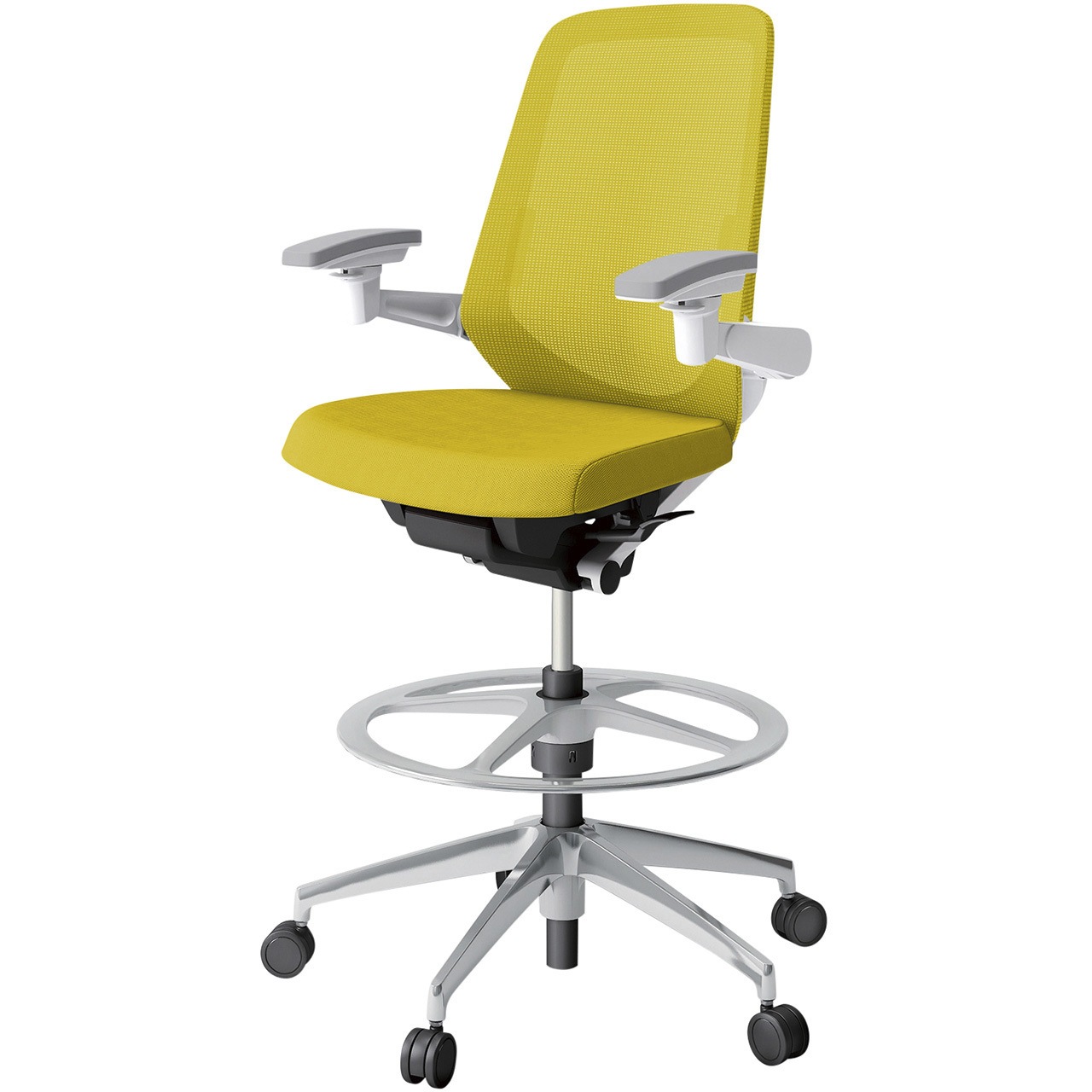 KJ-157JVP1ZWU5 ノートチェア ハイポジションタイプ ハイバック 可動肘 ランバーサポート付 メッシュJV アルミ脚<配送時組立サービス付> 1台 イトーキ 【通販モノタロウ】