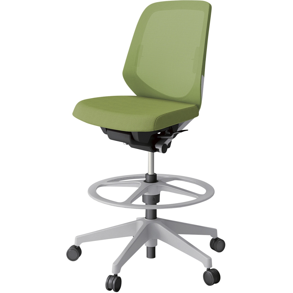 KJ-160JVP-GNQ7 ノートチェア ハイポジションタイプ ローバック 肘なし ランバーサポート付 メッシュJV 樹脂脚<配送時組立サービス付> 1台 イトーキ 【通販モノタロウ】