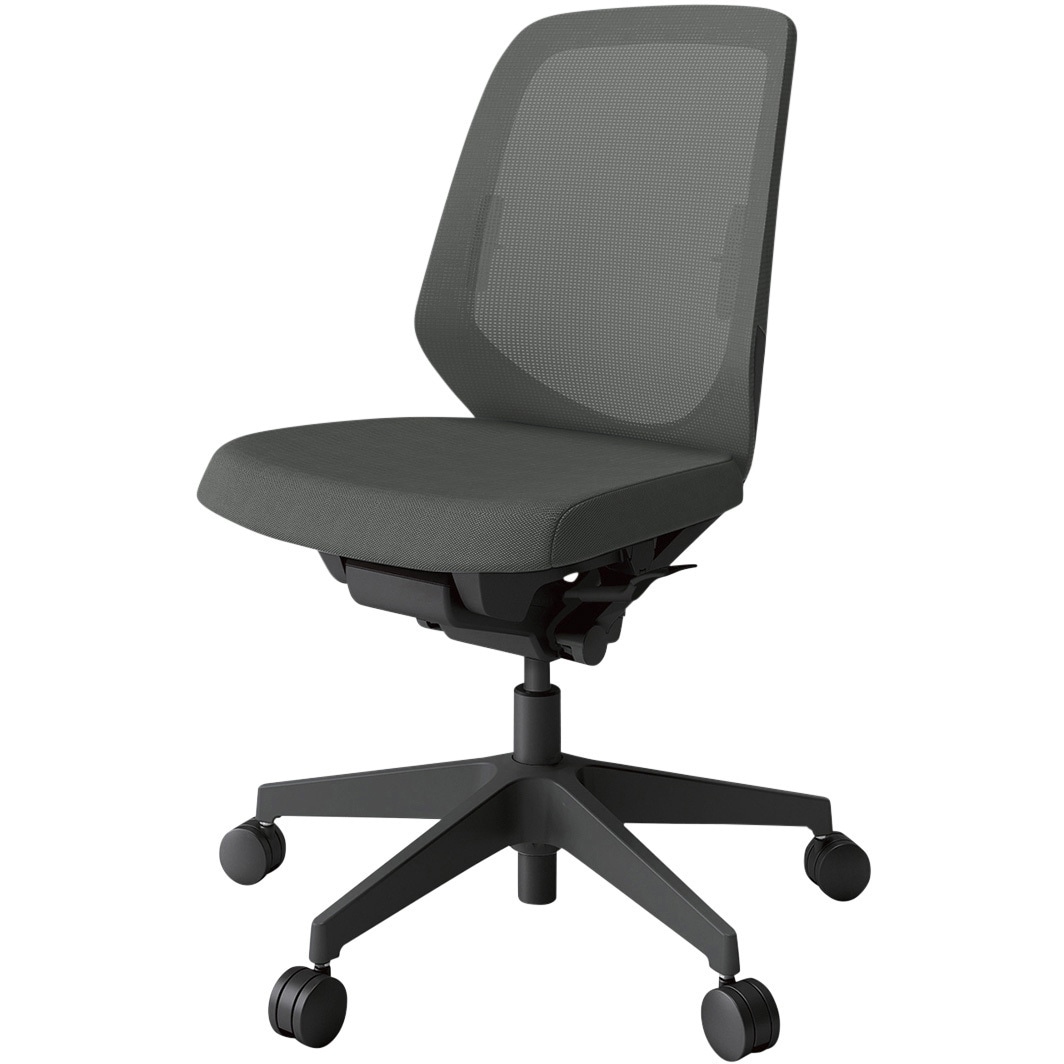 KJ-160JV-T1C3 ノートチェア プレーンメッシュバック 肘無 ローバック ランバーサポート付 ナイロンキャスター<配送時組立サービス付> 1台 イトーキ 【通販モノタロウ】