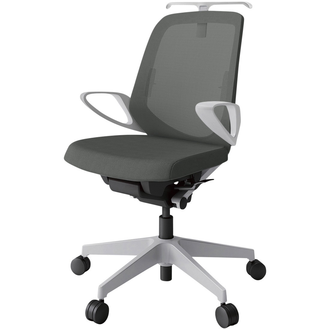 KJ-166JVHM-GNC3 ノートチェア ローバック 固定肘 ハンガー ランバーサポート付 メッシュJV ウレタンキャスター<配送時組立サービス付> 1台 イトーキ 【通販モノタロウ】