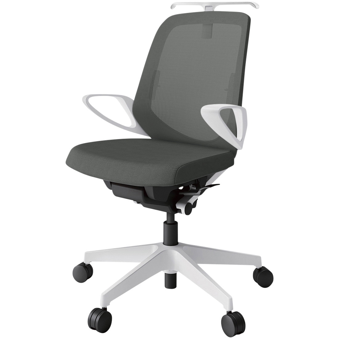 KJ-166JVHM-W9C3 ノートチェア ローバック 固定肘 ハンガー ランバーサポート付 メッシュJV ウレタンキャスター<配送時組立サービス付> 1台 イトーキ 【通販モノタロウ】