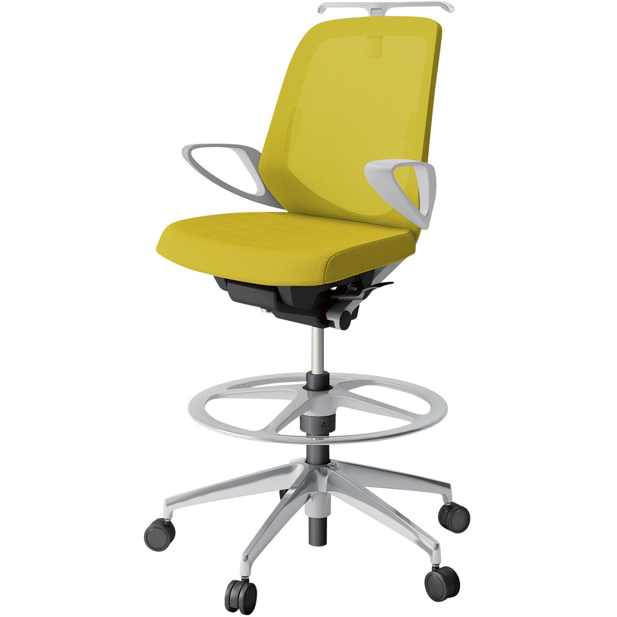 KJ-166JVHP-ZNU5 ノートチェア ハイポジションタイプ ローバック 固定肘 ハンガー ランバーサポート付 メッシュJV アルミ脚<配送時組立サービス付> 1台 イトーキ 【通販モノタロウ】