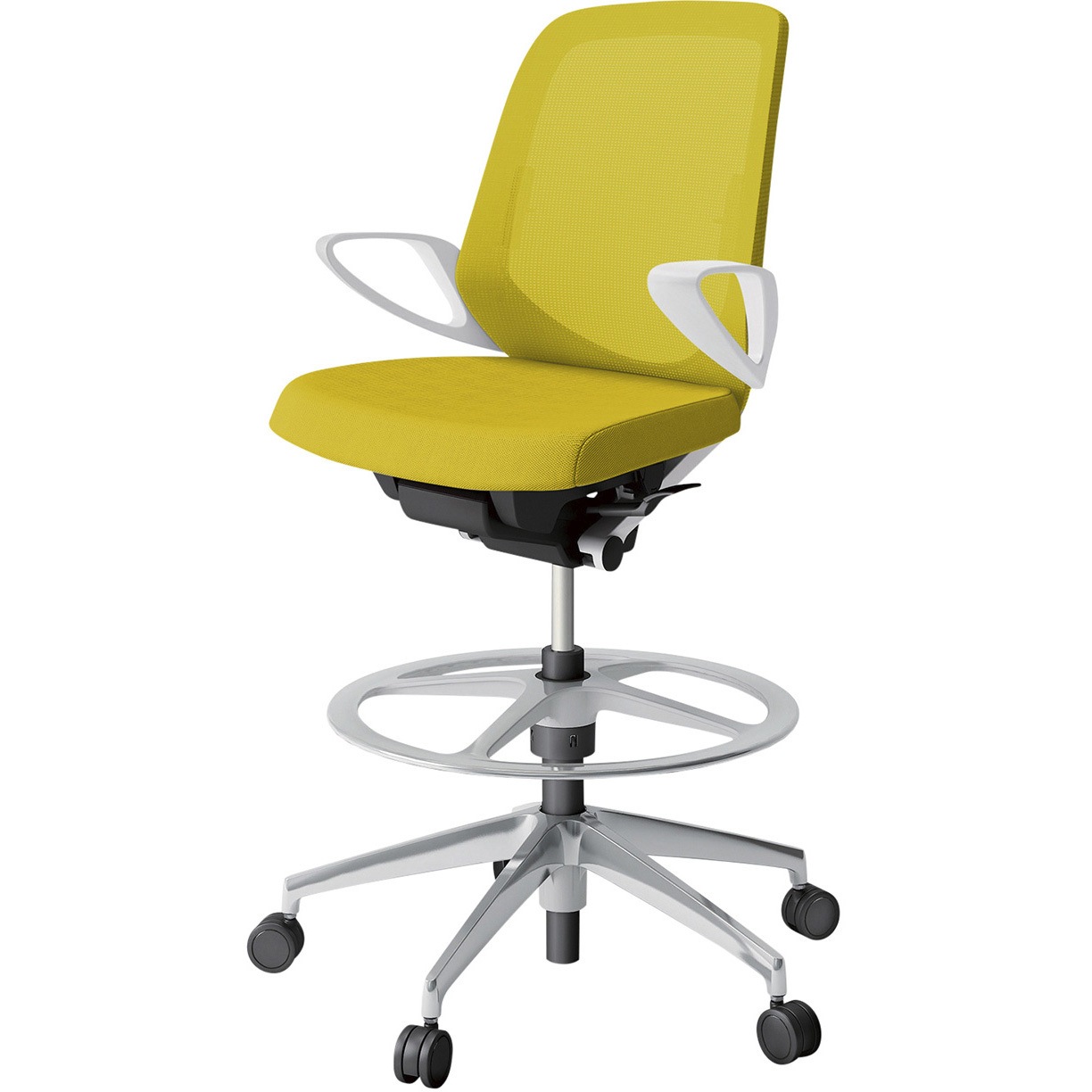 KJ-166JVP-ZWU5 ノートチェア ハイポジションタイプ ローバック 固定肘 ランバーサポート付 メッシュJV アルミ脚<配送時組立サービス付> 1台 イトーキ 【通販モノタロウ】