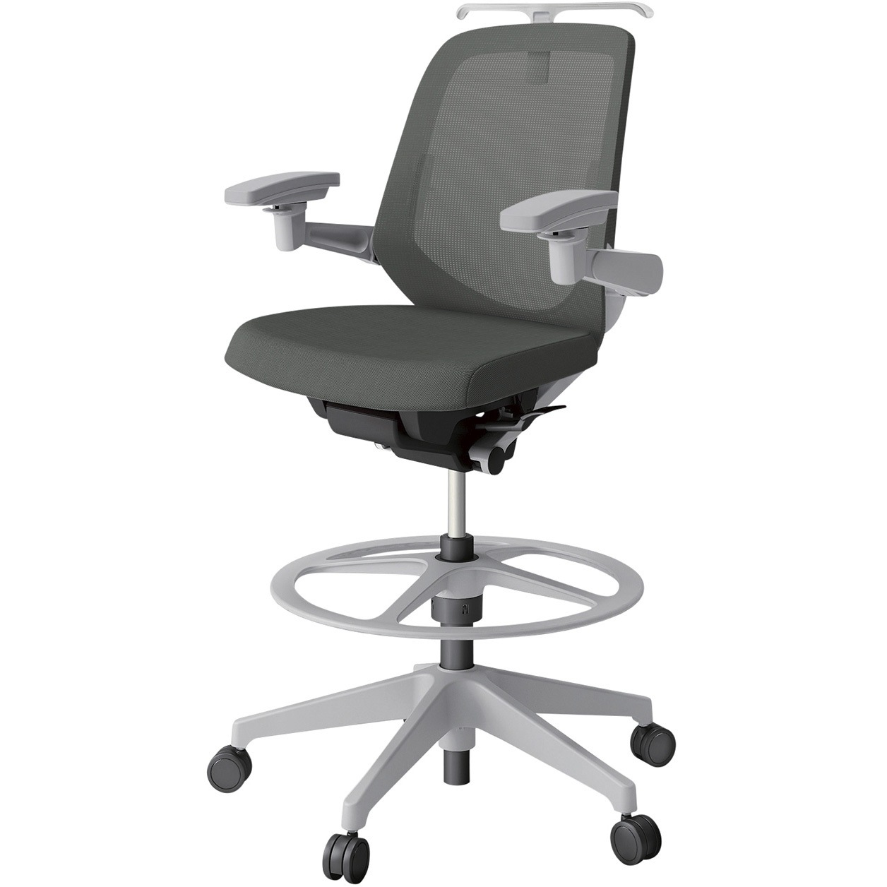 KJ-167JVHP1GNC3 ノートチェア ハイポジションタイプ ローバック 可動肘 ハンガー ランバーサポート付 メッシュJV 樹脂脚<配送時組立サービス付> 1台 イトーキ 【通販モノタロウ】