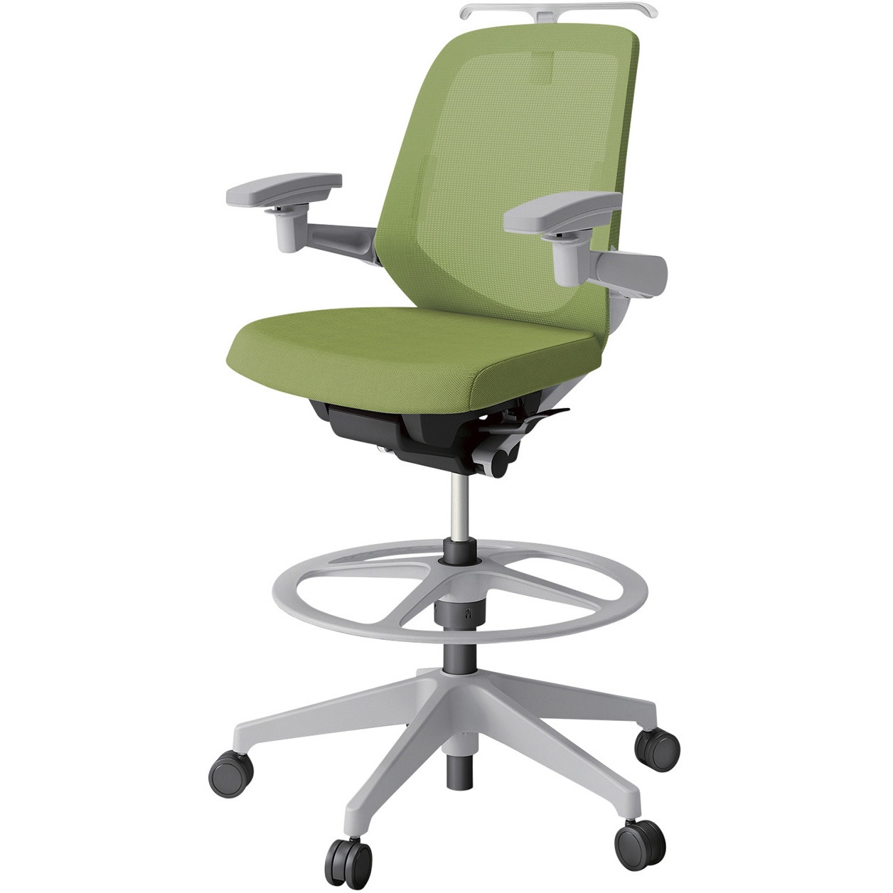 KJ-167JVHP1GNQ7 ノートチェア ハイポジションタイプ ローバック 可動肘 ハンガー ランバーサポート付 メッシュJV 樹脂脚<配送時組立サービス付> 1台 イトーキ 【通販モノタロウ】