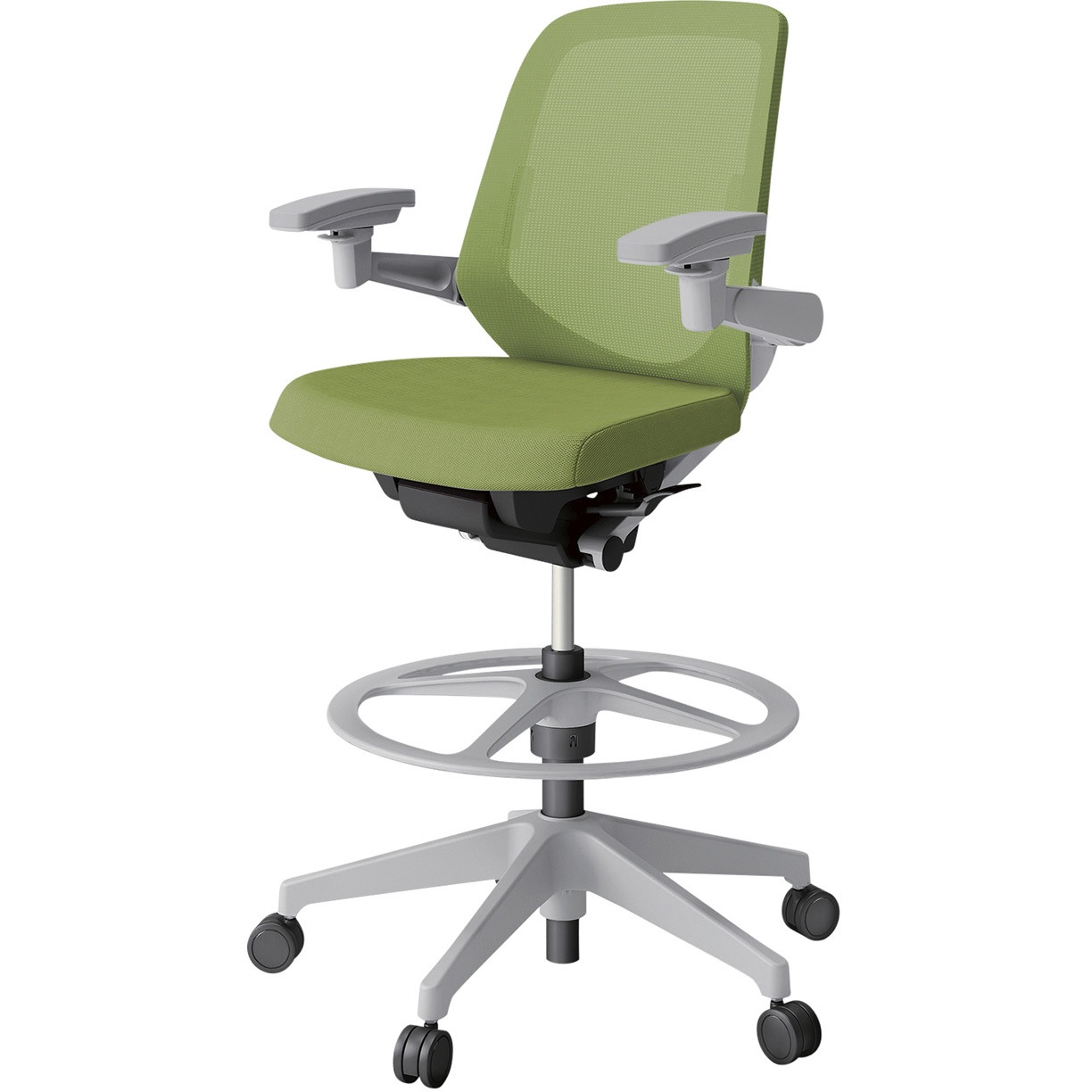 KJ-167JVP1GNQ7 ノートチェア ハイポジションタイプ ローバック 可動肘 ランバーサポート付 メッシュJV 樹脂脚<配送時組立サービス付> 1台 イトーキ 【通販モノタロウ】