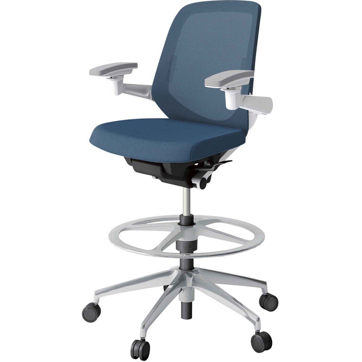 KJ-167JVP1ZWN3 ノートチェア ハイポジションタイプ ローバック 可動肘 ランバーサポート付 メッシュJV アルミ脚<配送時組立サービス付> 1台 イトーキ 【通販モノタロウ】