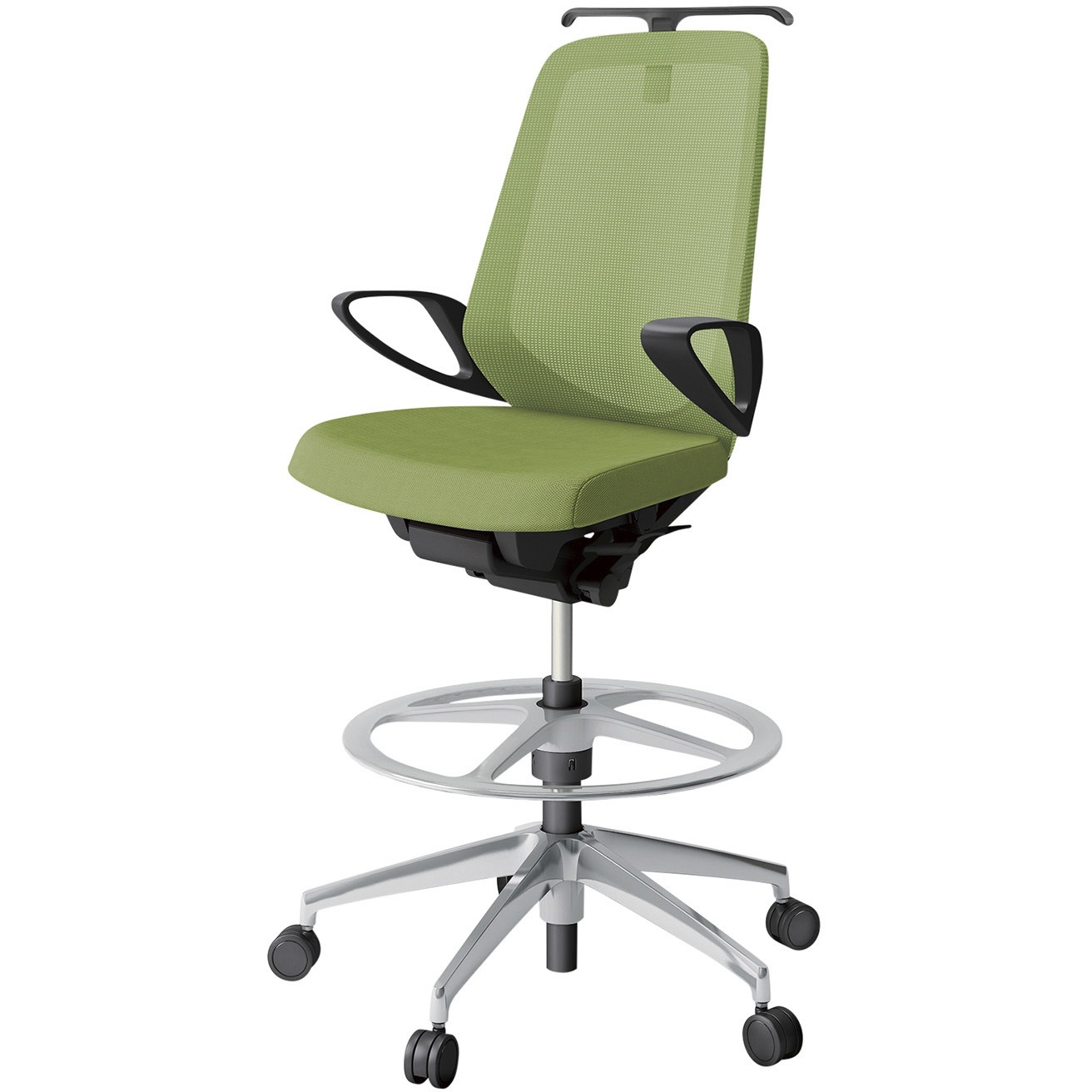 KJ-176JVHP-ZTQ7 ノートチェア ハイポジションタイプ ハイバック 固定肘 ハンガー ランバーサポートなし メッシュJV アルミ脚<配送時組立サービス付> 1台 イトーキ 【通販モノタロウ】