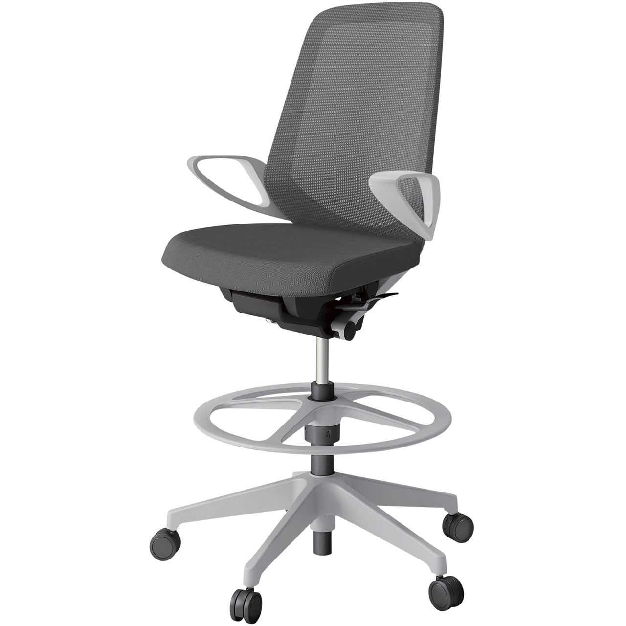 KJ-176JVP-GNC3 ノートチェア ハイポジションタイプ ハイバック 固定肘 ランバーサポートなし メッシュJV 樹脂脚<配送時組立サービス付> 1台 イトーキ 【通販モノタロウ】