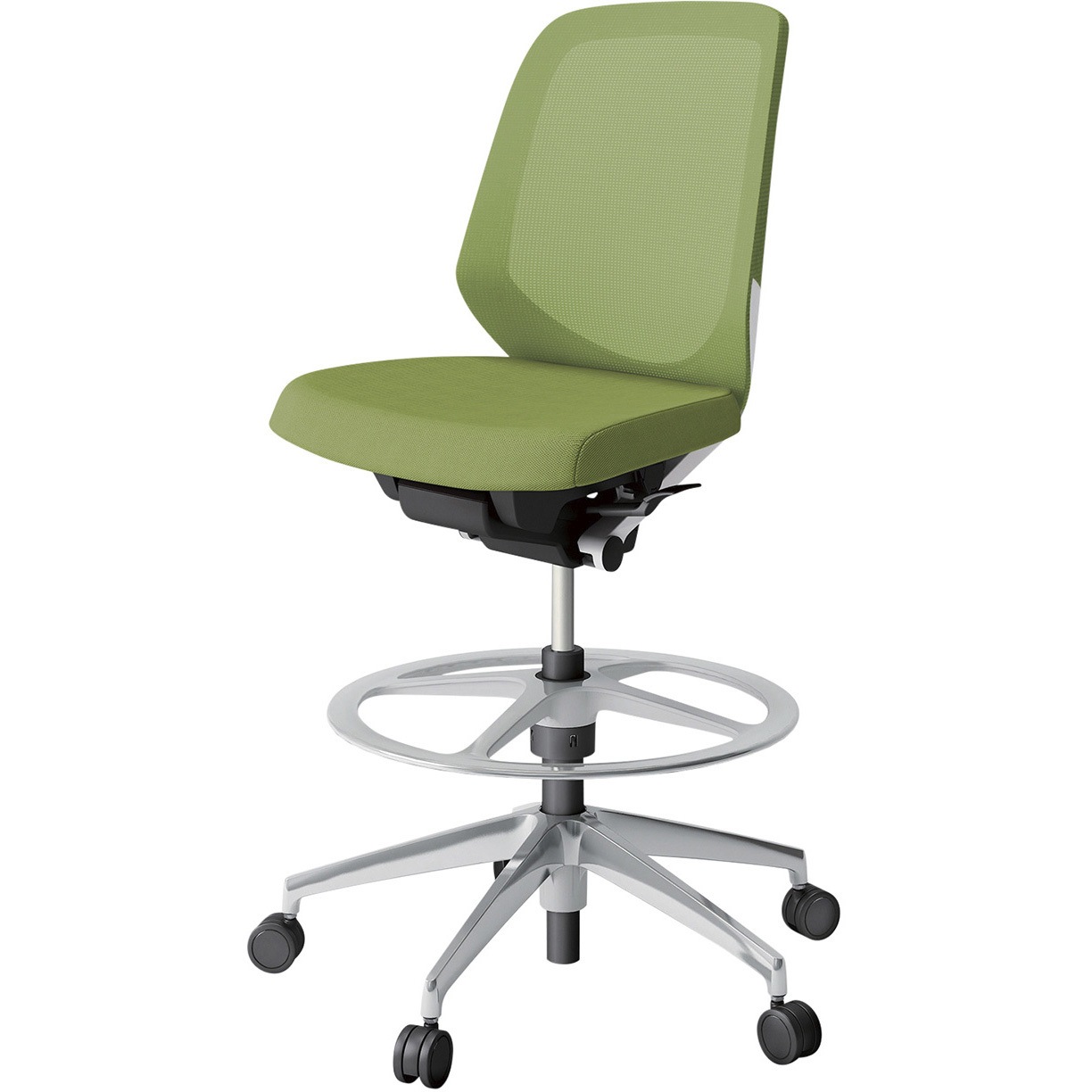 KJ-180JVP-ZWQ7 ノートチェア ハイポジションタイプ ローバック 肘なし ランバーサポートなし メッシュJV アルミ脚<配送時組立サービス付> 1台 イトーキ 【通販モノタロウ】