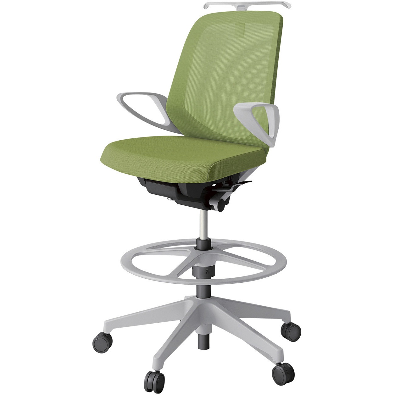 KJ-186JVHP-GNQ7 ノートチェア ハイポジションタイプ ローバック 固定肘 ハンガー ランバーサポートなし メッシュJV 樹脂脚<配送時組立サービス付> 1台 イトーキ 【通販モノタロウ】