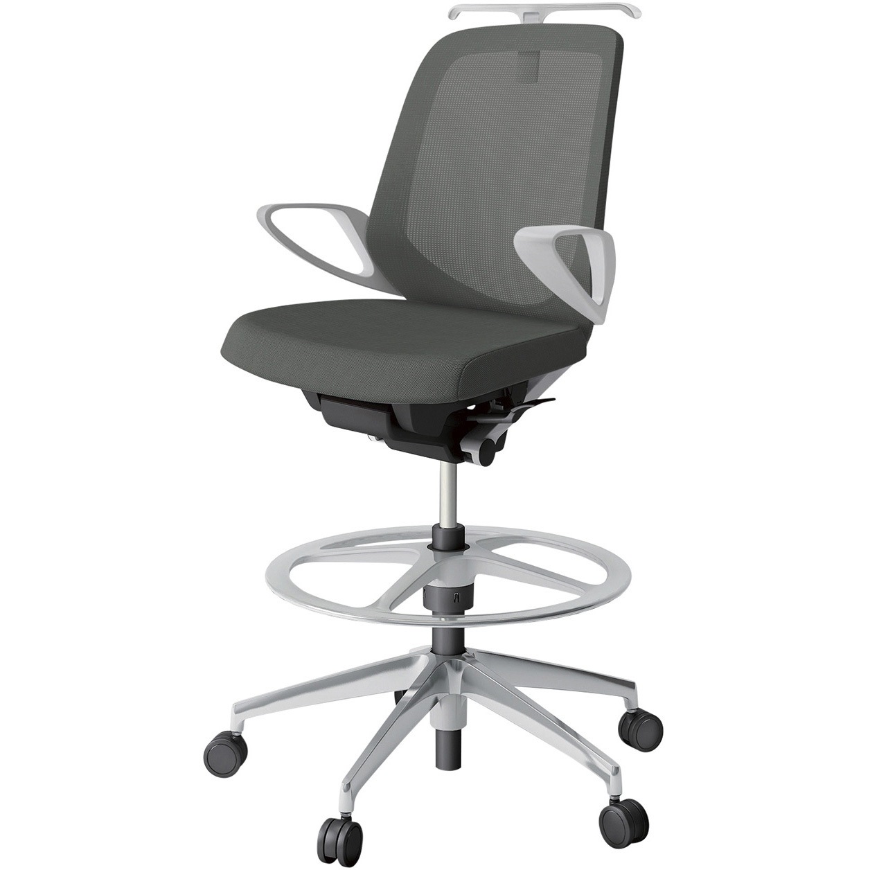 KJ-186JVHP-ZNC3 ノートチェア ハイポジションタイプ ローバック 固定肘 ハンガー ランバーサポートなし メッシュJV アルミ脚<配送時組立サービス付> 1台 イトーキ 【通販モノタロウ】