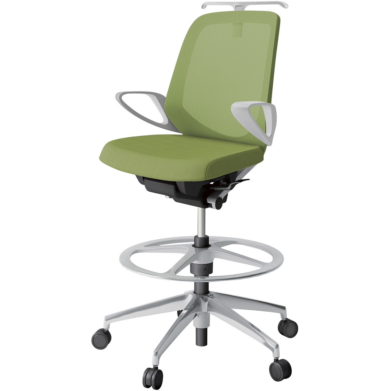 KJ-186JVHP-ZNQ7 ノートチェア ハイポジションタイプ ローバック 固定肘 ハンガー ランバーサポートなし メッシュJV アルミ脚<配送時組立サービス付> 1台 イトーキ 【通販モノタロウ】