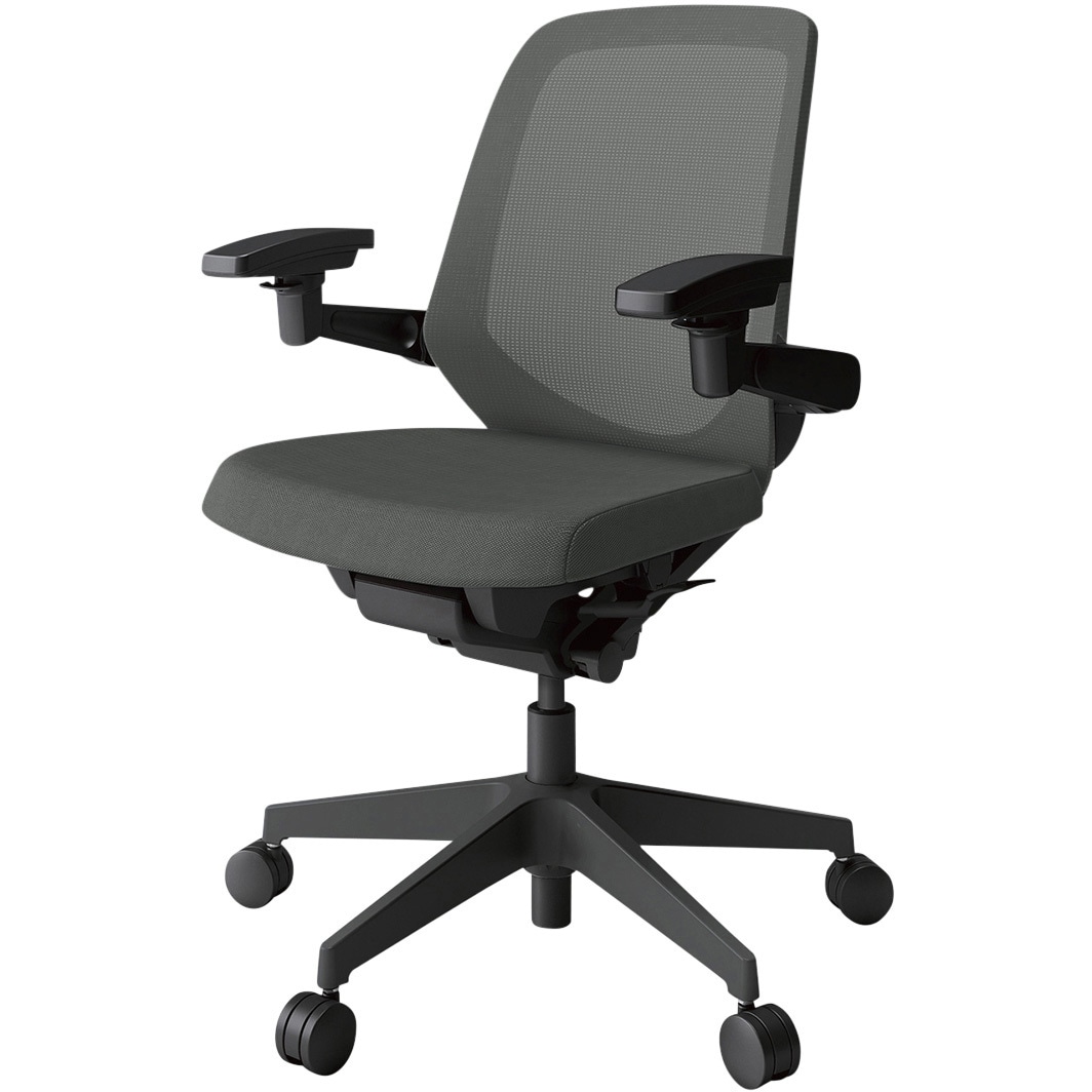 KJ-187JV1T1C3 ノートチェア プレーンメッシュバック 可動肘 ローバック ランバーサポートなし ナイロンキャスター<配送時組立サービス付> 1台 イトーキ 【通販モノタロウ】